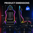 thumbnail image 5 of GTPLAYER RGB Gaming Chair with LED Lights , Office Chair PU Leather with Adjustable Headrest and Lumbar Pillow, 5 of 9