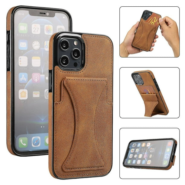 Funda para iPhone 14 Pro con tarjetero de piel sintética
