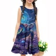 thumbnail image 6 of SGFCWSX Girls Sleeveless Dress A-Line Floral Print Crew Neck Summer Party Dresses for Kids Multicolor Size 9-10 Years, 6 of 6