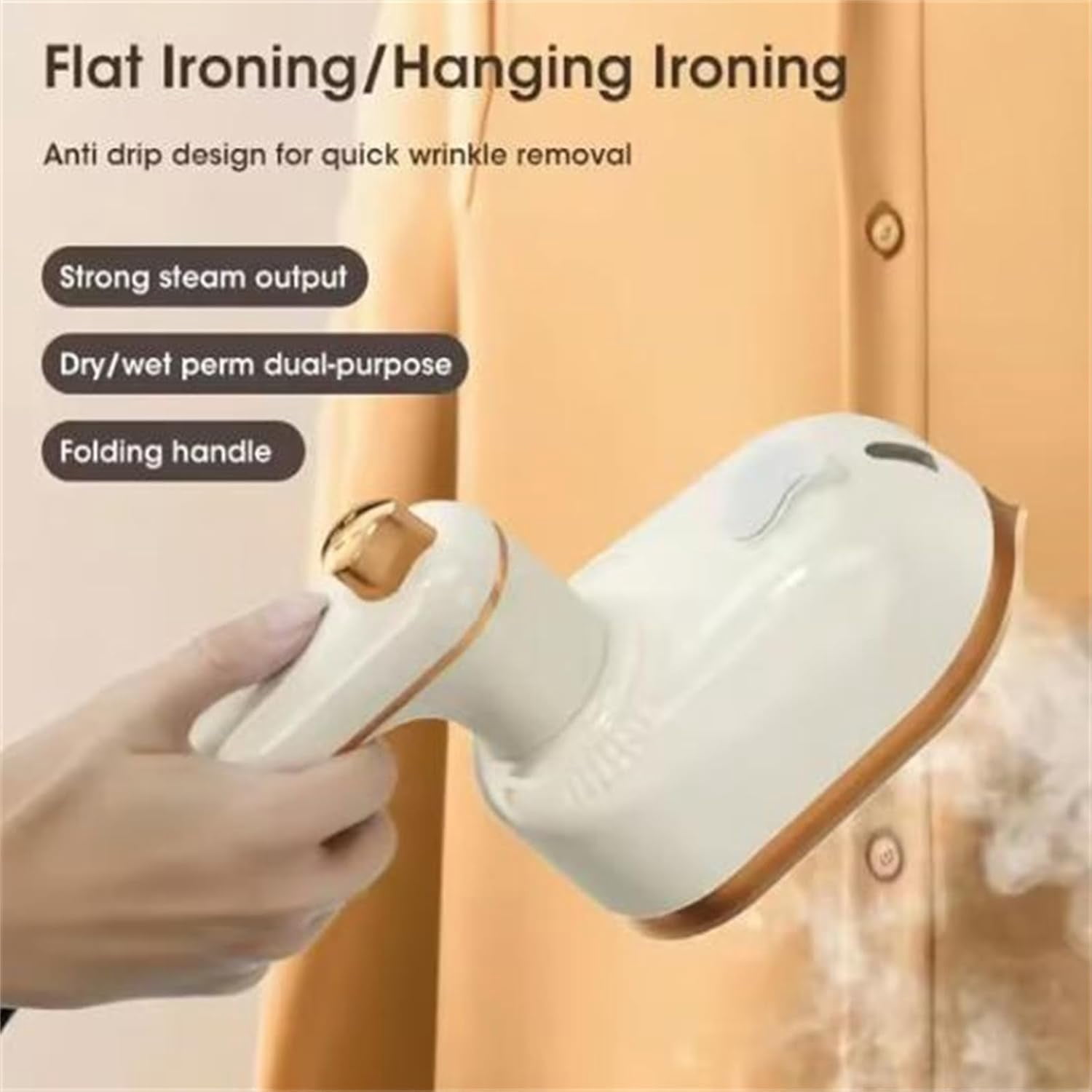 Mini Steam Iron for Clothes, Travel Iron Mini with Steam, Travel Steamer for Clothes Portable Mini with Anti-Scald Base,180° Swivel Handle, for Home and Sewing (Green)