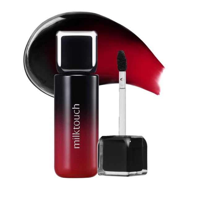 MILKTOUCH Black Peel Off Lip Tattoo - Labial mate de larga duración, resistente al agua y a prueba de transferencia, altamente pigmentado, tinte labial de larga duración (4,5 g) #03 Black Apple