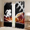 thumbnail image 3 of Feelyou 3D Rugby Football Black Out Curtains for Teen, Eat Soccer Sleep Curtains Pack of 2 (42x63 Each), Cartoon Sports Theme Bedroom Curtains, Black Out Curtains Decor, 3 of 7