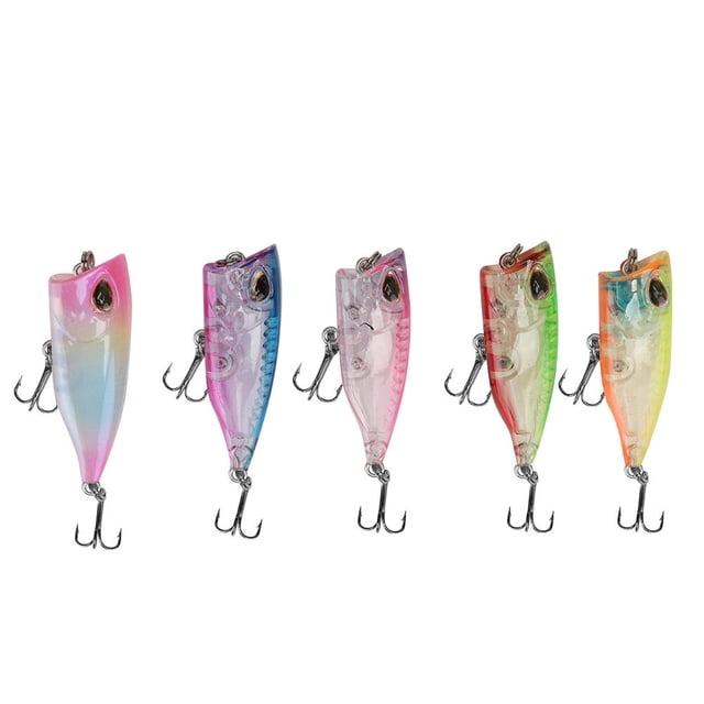 Señuelos de pesca con cebo Artificial flotante, Mini Popper de plástico, accesorio para aparejos de pesca, 5 uds. YUNYI BRAND Deportes