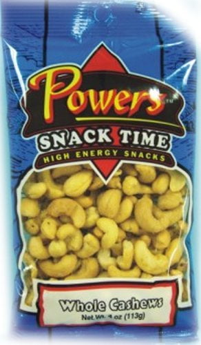 Powers Whole Cashew, 4-Ounce (Pack of 6)