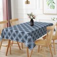 thumbnail image 2 of Nanqianyi Vintage Bule Flower Geometric Patterns Table Cover,70x52 Inch,Stain Resistant Easy Clean For Kitchen Dining, 2 of 7