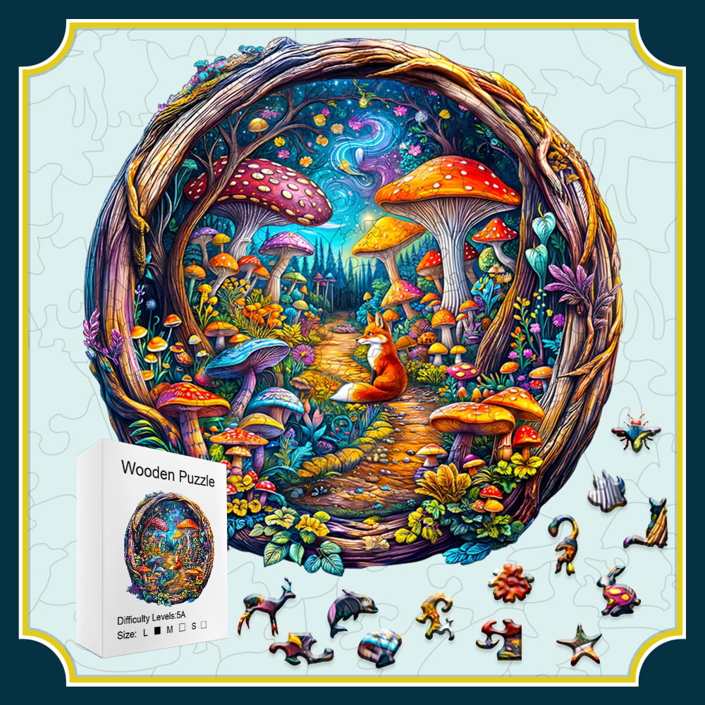 Wooden Jigsaw Puzzle for Adults & Kids, Art Shaped Puzzle with Unique Animal Pieces, Vibrant Color Thick Sturdy Wood, Ideal for Family Leisure & Gift