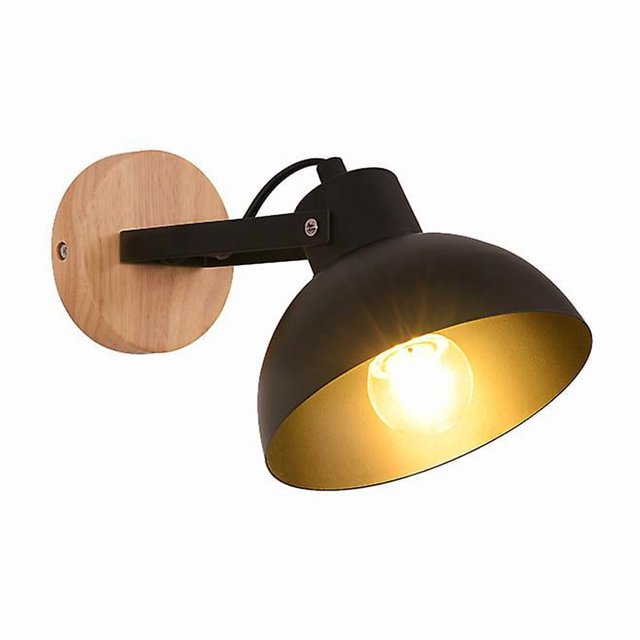 Retro Adjustable Ceiling Spotlight, Ceiling Spotlight Metal Lampshade, Without Bulb, for Living Room Bedroom Dining Room Kitchen Loft Corridor (Black)