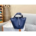 thumbnail image 3 of Bolso tipo cubo de cuero para mujer, bolso de mano suave con patrón de lichi, capa superior de piel de vaca Togo, nuevo estilo, bolso de moda, 3 of 5