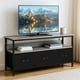 thumbnail image 1 of Yeshouse Soporte de TV con 3 cajones de tela, armario de TV de 55 pulgadas, soporte de TV de almacenamiento de sala de estar moderno, centro de entretenimiento con espacio abierto, 1 of 8