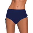 thumbnail image 1 of Women's Ruched Bikini Bottoms Strappy Swim Bottoms Full Coverage Swim Briefs, 1 of 4