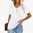 thumbnail image 2 of Womens T Shirts Short Sleeve V Neck Tops Pocket Tee Cute Fit Summer Trendy Soft Casual Tee Tops Comfy Clothes Basic T-Shirt, 2 of 5