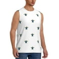 thumbnail image 2 of Haiem Men's Hand Drawn Turtle Print Tank Tops Summer Sleeveless Cut Off Workout T-Shirts Fitness Vest Athletic Undershirts-Large, 2 of 8