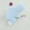 thumbnail image 3 of skpabo Newborn Baby Fleece Romper Button Footies Jumpsuit Cute Bear Hoodies Jumpsuit Infant Long Sleeve Warm Solid Jumpsuit Outfits Blue 0-3 Months, 3 of 7