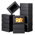 thumbnail image 2 of 100 Pcs Mini Kraft Paper Box with Window Packaging Box Treat Box for Soap Treat Candy (Black), 2 of 8