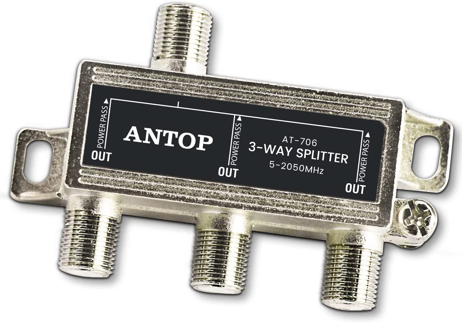 3 Way TV Signal Splitter,ANTOP Digital Coax Cable Splitter 2GHz 5