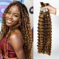 thumbnail image 1 of Cabello trenzado humano para trenzas bohemias sin nudos, 3.53 oz, cabello humano a granel ondulado profundo para trenzar, sin trama, cabello trenzado humano mojado y ondulado, extensiones de cabello h, 1 of 1