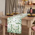 thumbnail image 2 of Table Runners 70 Inches Long Dress Scarves, St Patrick's Day Farmhouse Coffee/Dining/Kitchen Table Decor, Holiday Table Runner, Spring Leaves Green Botanical Flowers Plants 13x70 Inch, 2 of 9