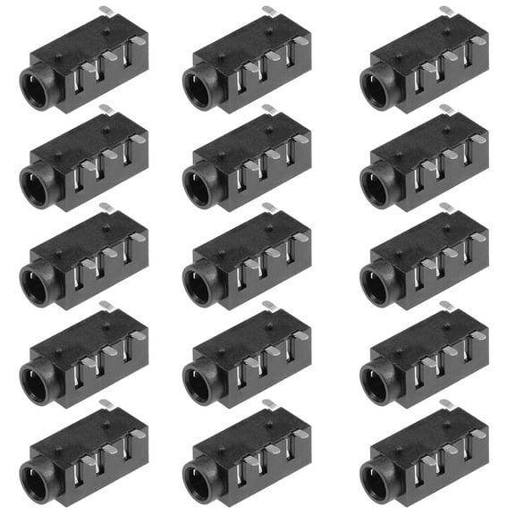15Pcs PCB Mount 3.5mm 4 Pin Socket Stereo Jack Audio Video Connector PJ320D