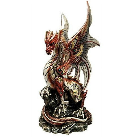 Cyborg Steampunk Dragon Gearwork Metalica Robot Ruler of Terra Sculpture