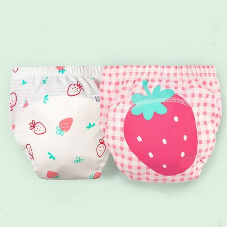 ATOGUTA Baby Training Underwear 2 Packs 3M-2T Cotton Absorbent Training Underwear for Toddler Boy and Girls 2 Packs