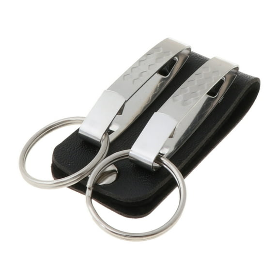 Portable Leather Belt Loop Keychain with Detachable Clips Belt Key Chain Holder