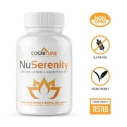 Nu Serenity - Natural Stress and Anxiety Relief Supplement with B Vitamins, Ashwagandha, Rhodiola, Bacopa, L-Theanine, 5 HTP - 60 Capsules