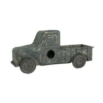 Zeckos Rustic Distressed Metal Retro Pickup Truck Hanging Birdhouse - Black