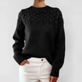 thumbnail image 4 of FDGIU Casual Crewneck Sweater for Women, Loose Fit Ribbed Knit Pullover, Long Sleeve Comfy Knit Casual Wear Top, 4 of 5