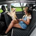 thumbnail image 3 of Meolsaek Dog Car Hammock, Heavy‑Duty Waterproof Pet Seat Cover, Scratch‑Proof, Non‑Slip, Side Flaps with Zipper, Storage Bag, Black‑Zipper, 3 of 8