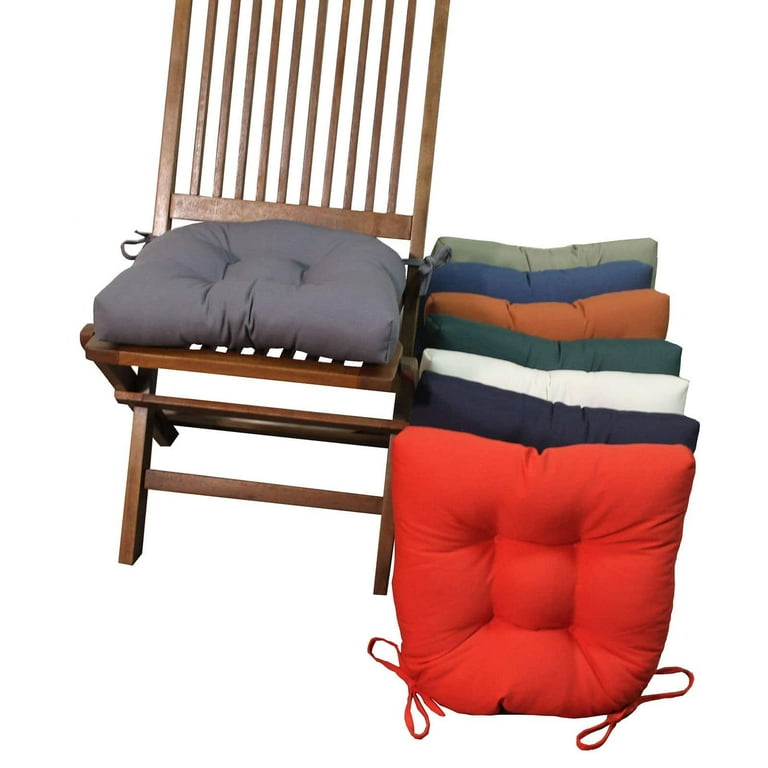 Blazing Needles 19-inch U-Shaped Tufted Twill Chair Cushions (Set of 4) Blue