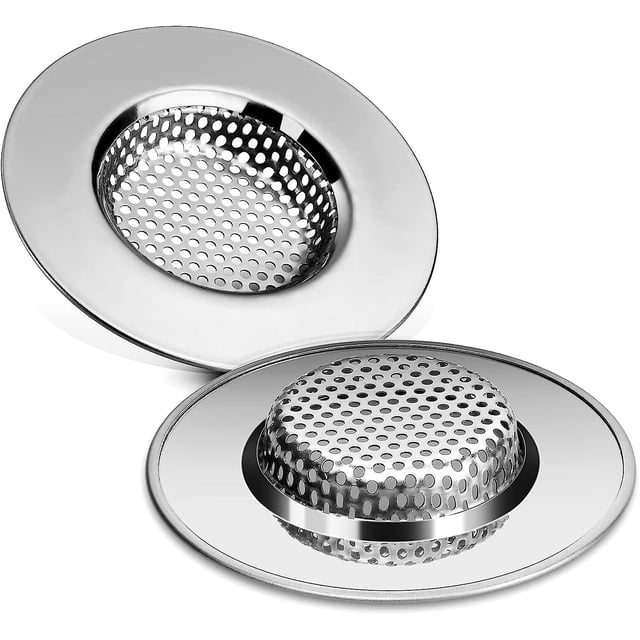 Coladores de fregadero de acero inoxidable, juego de dos piezas (11,1 cm) Rojo Verde Cocina, Decoración y Otros