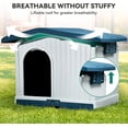 Dextrus Large Plastic Dog House with Liftable Roof, Indoor Outdoor