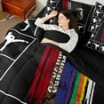 thumbnail image 4 of Castle Fairy Adults Female Men Taekwondo Gamer Bedding Comforter Set 7pcs,Abstract Graffiti USA Flag Queen Bedding Sets Super Cozy,Sport Theme Queen Sheet Sets,Microfiber Bedroom Decor,Reversible, 4 of 8