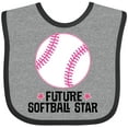thumbnail image 3 of Inktastic Future Softball Star Sports Girls Baby Bib, 3 of 4