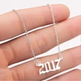 thumbnail image 1 of Collar con dije de Número de año de nacimiento 1980-2019 acero inoxidable, 1 of 5