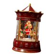 thumbnail image 4 of Bola de nieve navideña, decoración navideña, caja de música con purpurina decorativa para mesa Papá Noel rojo, 4 of 9