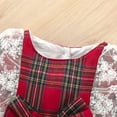 thumbnail image 6 of dmqupv Girls' Dresses Toddler Girls Christmas Long Sleeve Lace Plaid Princess Dress Xmas Party Ruffles Dresses, 6 of 9