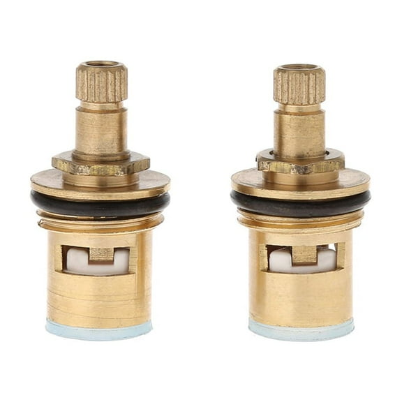 2 Pcs Faucet Replacement Brass 1/4 Turn G1/2" Ceramic Disc Cartridge Hot Cold Ta