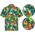 thumbnail image 2 of LA LEELA Men's Hawaiian Shirts Short Sleeve Button Down Shirt Men's Party Shirts Casual Vacation Summer Tropical Island Shirts for Men Funny XL Lapis, Floral, 2 of 7