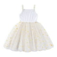 thumbnail image 2 of BOBOGOJP Toddler Baby Girls Summer Dress Daisy Print Sleeveless Rib Mesh Layered Butterfly Cami Dress Birthday Tulle Tutu Dress White,Size 3-6 Months, 2 of 3