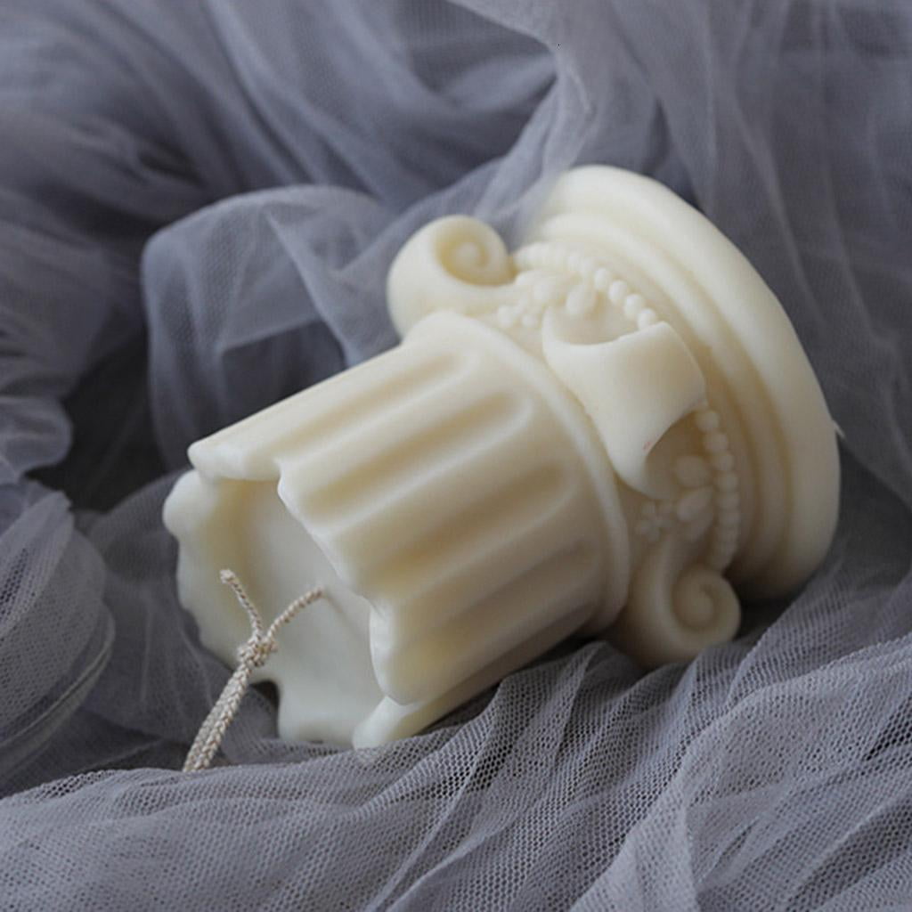 Rvaymup 3D European Roman Column Candle Mold Silicone Clay Soap Mould for Making Soy Wax