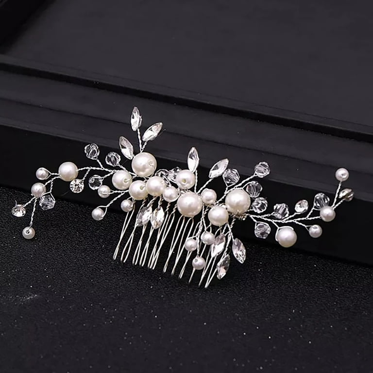Wedding Bridal Headpiece Rhinestone Clip Silver Handmade Hair Accessories Rain&Star Bridal Hair Clip Silver Bridal Hair Clips Hair  main image 4