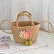 thumbnail image 1 of Granjero Gordo Bolso de mano tejido y bolsas de cosméticos, bolso de mano tejido elegante de playa de verano, bolso de hombro de 10,62 x 3,54 x 5,9 pulgadas (caqui), 1 of 5