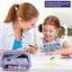 thumbnail image 4 of Back To School Supplies Pen Pouch Purple Canvas Material 3 Compartment Zipper Design Large Capacity Waterproof Pencil Case For School, 4 of 4