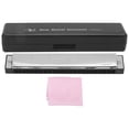 thumbnail image 1 of Harmonica D Key 24 Hole Playing Mouth Organ Wind Musical Instrument with Box Cloth, 1 of 4