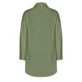 thumbnail image 4 of ShomPort Cotton Dress for Women Button down Shirt Dresses Long Sleeve Loose Midi Dresses Solid Color Tunics, 4 of 5