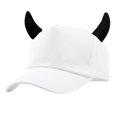 thumbnail image 3 of Baseball Cap Novelty Horned Halloween Hat Cotton Unisex Cosplay Costume Party White by Baberdicy, 3 of 3