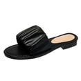 thumbnail image 1 of B91xZ Open Toe Slippers for Women Color Block Flat Sandals Open Toe Beach Slides Outdoor Shoes,Black 10.5, 1 of 5