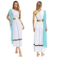 thumbnail image 5 of Haitryli Womens Ancient Greek Princess High Waist Tunic Dress Roman Empress Toga Light Blue XXL, 5 of 6