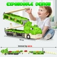 thumbnail image 4 of Beefunni 46 inch Dinosaur Cars Toys Transport Car Carrier Truck with 6pcs Dinosaur Cars, Race Track Playset w/ Lights Sounds, Construction Truck Toys Christmas Gift for Toddlers Boys 3-7 Years Old, 4 of 7